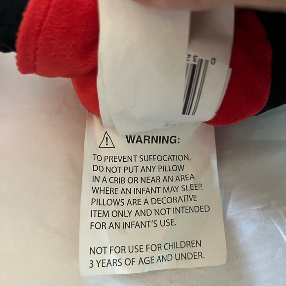 DISNEY MICKEY MOUSE PLUSHIE STUFFED TOY UNISEX 14”‎ RED BLACK ICONIC CARTOON - Picture 7 of 9